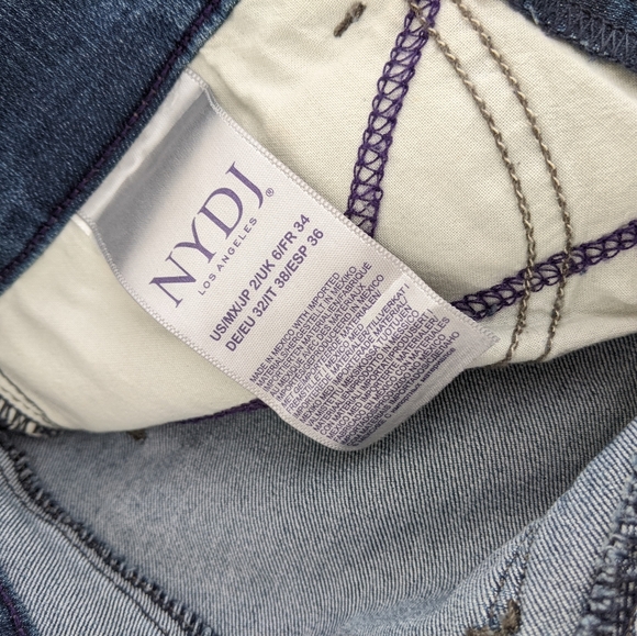 NYDJ Dayla Denim Wide Cuff Capri Jeans, Blue, 2 - Picture 5 of 9